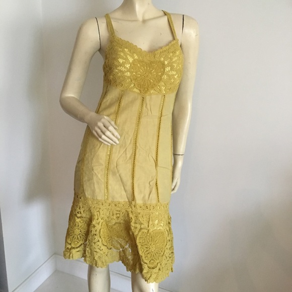 yellow silk midi dress